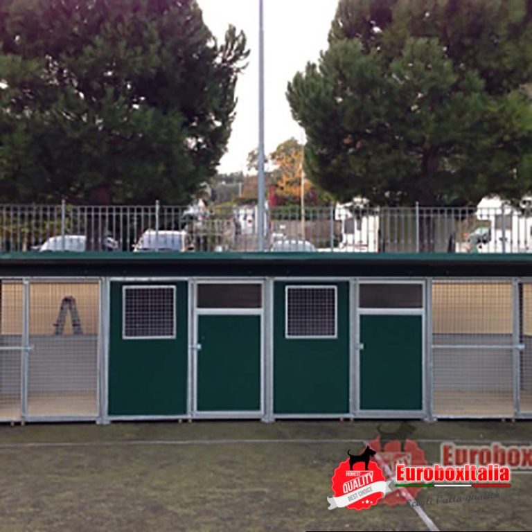 Box Suite doppio in coibentato colorazione verde RAL con recinto anteriore