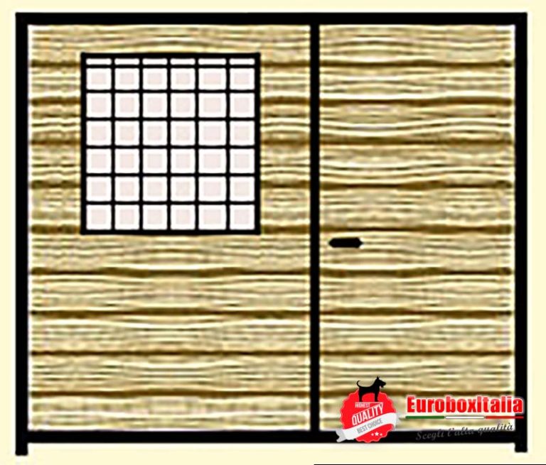 Pannello in legno con finestra e porta